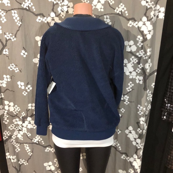 NWT JUICY COUTURE Navy Sherpa Pullover Jacket Coat - Picture 5 of 7